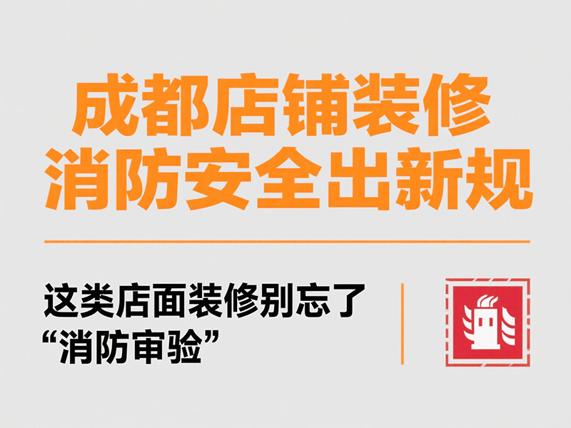 成都店鋪裝修消防安全出新規(guī)：這類(lèi)店面裝修別忘了 “消防審驗(yàn)